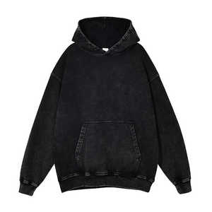 Sudadera con capucha lavada con ácido de gran tamaño lavada vintage de algodón 100% de alta calidad personalizada al por mayor para hombre con capucha en blanco con patrón sólido 2026 - Product Image 3