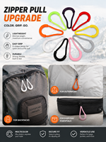 Tirant de fermeture éclair en TPU en forme de U personnalisé, moulé par injection, semi-rond, pour sac à dos, vêtement, accessoires de plein air