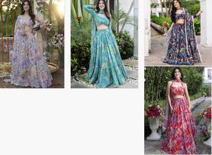 Georgette fantaisie imprimé numérique Lehenga Choli catalogue complet disponible au tarif de gros, collection premium. - Product Image 5