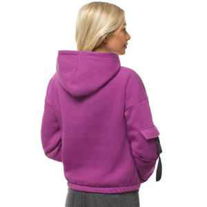 Sudadera con capucha inferior elástica para mujer, algodón de alta calidad, hombro caído, invierno, antiarrugas, Sudadera con capucha para mujer - Product Image 3