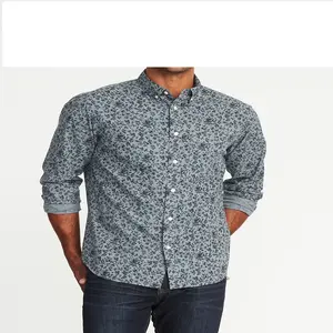 KY Custom Turn Down Collar Plain Shirts for Men Long Sleeves Button Up Shirt Mens Loose Baby Blue Long Sleeve Top