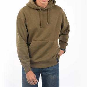 Sudadera con Capucha Extra Grande Color Caqui Liso para Hombre, Ropa Casual de Otoño, Sudaderas con Capucha y Felpa Cálidas en Oferta - Product Image 1