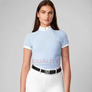 Camisas de espectáculo de equitación para mujer profesional, ropa cómoda ajustada de manga larga ligera para eventos de entrenamiento y espectáculo - Product Image 1