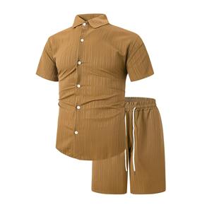 Conjuntos de pantalones cortos informales para hombre, camiseta de manga corta, pantalones cortos, conjunto de chándal sólido, ropa de marca para hombre, conjuntos de 2 piezas - Product Image 2