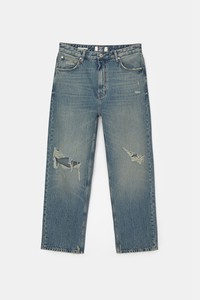 Cheap Street Wear <b>Stack</b> Denim Pants Cotton Baggy Stacked Jeans Men Long Straight Pants Washed Wide Leg Trousers for Man - Product Image 5