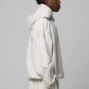 Custom Men's <b>Hoodie</b> 100% Cotton <b>Hoodie</b> Heavyweight Puff Printing 500gsm Streetwear <b>Black</b> 3D Embossing <b>Hoodie</b> for Men - Product Image 5