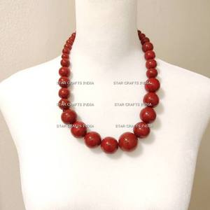 Top Ranking Listo para enviar en stock Envío rápido Moda Cuentas de madera Collar largo Bohemia Mujeres Collar de cuentas de colores - Product Image 4