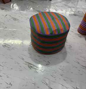 Eco-Friendly Reusable Recycled Nylon Striped <b>Storage</b> <b>Bag</b> <b>with</b> <b>Zipper</b> Closure Large Capacity Pouf Ottoman Floor Cushion - Product Image 4