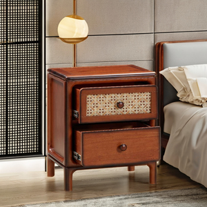 Mesita de noche de madera de la marca LAYTON, 2 cajones, muebles de dormitorio, juego de dormitorio, embalaje de cartón de Vietnam, suministro directo - Product Image 1