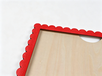 Cadre photo en contreplaqué découpé au laser sur mesure avec bord festonné, plusieurs tailles, différentes couleurs, logo personnalisable, cadre en bois pour mur
