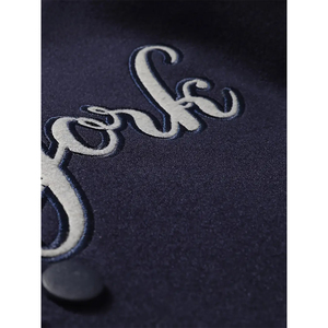 Chaqueta Universitaria de Béisbol para Hombre |   Mangas de Cuero Genuino, Cuerpo de Mezcla de Lana |   Chaqueta Clásica Estilo Letterman con Cierre Frontal - Product Image 3