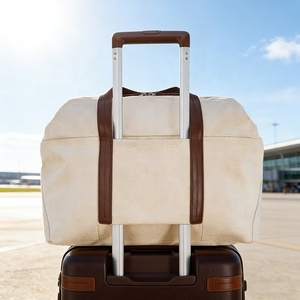 Bolsa <span class=keywords><strong>de</strong></span> <span class=keywords><strong>Viaje</strong></span> Personalizada <span class=keywords><strong>de</strong></span> Lona <span class=keywords><strong>de</strong></span> Algodón, <span class=keywords><strong>Bolso</strong></span> <span class=keywords><strong>de</strong></span> <span class=keywords><strong>Mano</strong></span> para Portátil, Nuevo Diseño con Asa <span class=keywords><strong>de</strong></span> Cuero, Bolsa <span class=keywords><strong>de</strong></span> <span class=keywords><strong>Viaje</strong></span> Tipo Weekender con Compartimento para Carro - Product Image 5