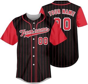 Maillot de baseball personnalisé à rayures, nom d'équipe personnalisé, numéro, uniforme sportif bicolore, respirant, doux, vêtements d'entraînement - Product Image 4