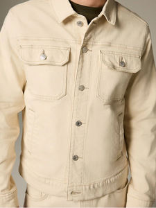 Latest Mens Denim Jacket Full Sleeve <b>Light</b> Wash Jeans Jacket Casual Streetwear High Street Fashion Slim Fit Regular Front Fleece - Product Image 5