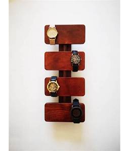 Innovador estante de exhibición de reloj de madera con cierre abierto hecho a mano organizador de reloj de madera contrachapada soporte de suspensión - Product Image 2