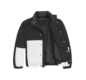 Veste coupe-vent en nylon respirant à blocs de couleur, taille plus, fermeture éclair, tissu tissé, vêtement d'extérieur pour l'été - Product Image 3