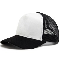 Casquette Trucker Hip-Hop Tendance en Toile Chevronnée avec Logo Brodé 5 Panneaux et Visière Courbe, Qualité Supérieure, Personnalisable, Vente en Gros