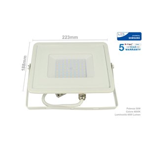 50W LED luce di inondazione IP65 caldo 3000K Super sottile 28mm alloggiamento bianco Samsung 5 anni di garanzia SKU-21409-illuminazione/ - Product Image 1