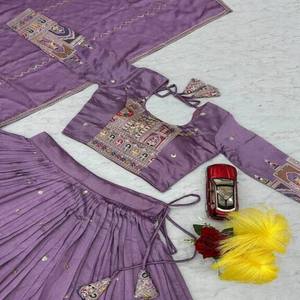 Conjunto de Lehenga Choli de Georgette con Bordado Intenso de Alta Calidad y Trabajo de Lentejuelas, Perfecto para Navratri y Celebraciones Étnicas - Product Image 6