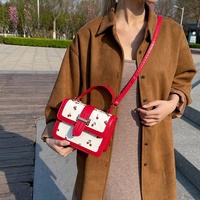 Bolsos de Mano de Diseño en Cuero para Mujer, Estilo Bandolera, con Detalle de Cereza, de Lujo, Bolso de Hombro