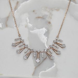 Collier minimaliste en or massif 14 carats VDS, certifié IGI, diamant naturel véritable taille brillant, 6,3 g, cadeau de mariage, bijoux de fiançailles - Product Image 6