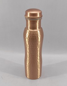 Cobre de diseño martillado moderno con tapa Botella de bebida de cobre puro para almacenamiento de agua a prueba de fugas - Product Image 5