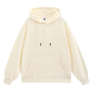 Distressed <b>Raw</b> Hem Hoodie with Regular Fit Slouchy Design Embroidered Autumn Streetwear Custom Printed <b>Cotton</b> Blend - Product Image 3