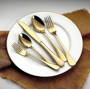 Hot <b>Sale</b> New Style Manufacturer India Stainless Steel Flatware <b>Set</b> Stylish Mirror Polish Gold Cutlery <b>for</b> Hotel Home <b>Dinner</b> - Product Image 2