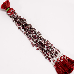 ลูกปัดโกเมน rhodolite, ลูกปัดหัวใจโกเมน Rhodolite, ลูกปัดพลอยโกเมน, ลูกปัดโกเมน rhodolite สำหรับทำเครื่องประดับ, - Product Image 1