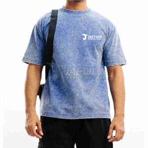 Venta caliente Precio barato 100% Camiseta de algodón para hombres Venta al por mayor Logotipo personalizado Impreso Loose Fit Acid Wash Camiseta para venta en línea - Product Image 1