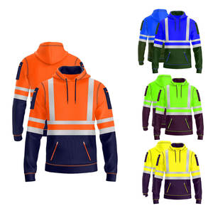 Sweat-shirt à capuche haute visibilité pour homme, durable, respirant, réfléchissant, imprimé, personnalisable, pour le travail en extérieur et la sécurité hivernale - Product Image 1