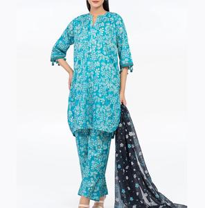 Trajes de Mujer al por Mayor, Conjuntos de Verano Casuales de Lino, Salwar Kameez Étnico de Diseño Moderno con Bordado en Color Claro para Fiesta - Product Image 1