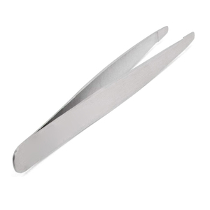 Pince à sourcils en acier inoxydable inclinée antistatique personnalisée outil d'épilation des sourcils de marque privée - Product Image 6