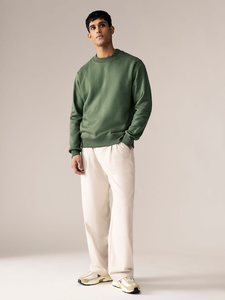 Sudadera informal de cuello redondo OEM para hombre, jersey de color sólido con forro polar de manga larga, ropa de calle cálida para invierno, diseño ligero - Product Image 2