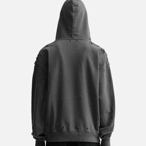 Dernier Vintage French Terry Distressed Pull à capuche pour hommes Hot Fashion Acid Wash Sweatshirts Vêtements personnalisés en gros - Product Image 4