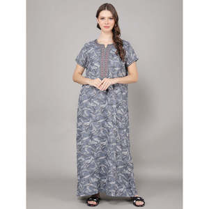 Camisón con Estampado Floral Alpino, Bolsillo Lateral, Bordado en el Escote, Talla 3XL, Material Suave de Spandex, Logotipo Personalizado, Cintura Elástica, ODM - Product Image 2