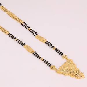 จี้ mangalsutra ชุบทองแบบดั้งเดิมของผู้หญิงสำหรับงานแต่งงานครบรอบทำมือเครื่องประดับที่ทำด้วยมือกับ chapado En Oro laminado - Product Image 2