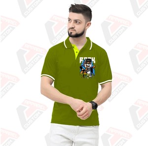 Signature Men's Striped <b>for</b> Polo T-<b>Shirt</b> Breathable Stylish with Eco-Friendly Denim Batik <b>Corduroy</b> Fabrics Appliques <b>for</b> Summer - Product Image 1