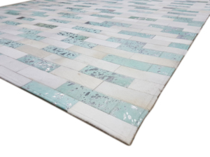 Alfombra de piel de vaca bordada geométrica de diseño moderno de Venta caliente alfombras de piel de calidad superior para el espacio del hogar y la habitación en la India - Product Image 2