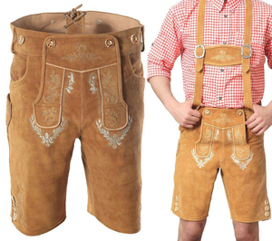 Pantalones de cuero Oktoberfest Outfit Auténtico alemán para hombre Lederhosen Bavarian Shorts Proveedor Premium Bavarian Mens Leather - Product Image 3