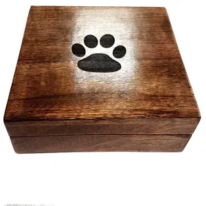 Mango Wood Biodegradable Eco-Friendly Durable Cremation <b>Urn</b> for Dogs <b>Cats</b> Birds Small Animals Memorial Keepsake Funeral Ashes - Product Image 1