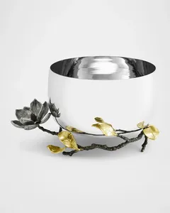 Tazón Redondo Metálico Dorado con Diseño de Estrella, Estilo Festivo y Romántico, Seguro, Fabricado por Zahid Exports - Product Image 1