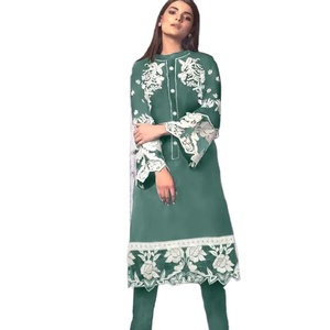 Latest FABZONE Designer Heavy Georgette Sequence Embroidery Digital Printed Indian/Pakistani Gujarati <b>Kurti</b> Pent In-Stock - Product Image 1