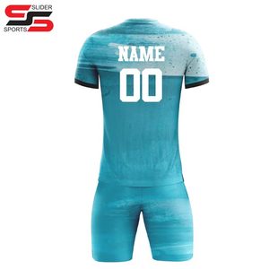 Conjunto de uniforme de fútbol de secado rápido para hombre, con sublimación DHL camiseta de fútbol, pantalones cortos, estampado de logotipo verde, nuevo poliéster - Product Image 2