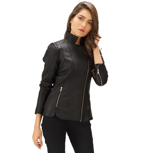 Chaqueta de Cuero para Mujer, Diseño de Moda, Chaqueta Sólida para Mujeres y Niñas, Precio al por Mayor - Product Image 1
