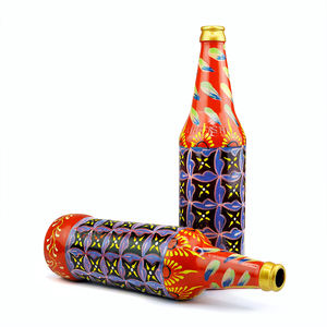 Handpainted <b>Glass</b> <b>Bottle</b> for Home <b>Decor</b> Made in India - Product Image 3