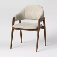 Chaises de salle à manger modernes de luxe minimalistes en bois massif avec coussin en cuir PU pour la maison, le restaurant et la salle de bain (vente en gros)