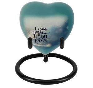 ฉันรักคุณไปยังดวงจันทร์และหัวใจหลังเก็บหัวใจโกศพร้อมดาวพระจันทร์สำหรับตัวเลือกขาตั้งขี้เถ้า - Product Image 5