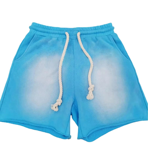 High Quality Men American Trendy Sun Faded <b>Shorts</b> With Rhinestone <b>Shorts</b> Custom Screen Printed Acid Wash Raw Hem <b>Shorts</b> for Men - Product Image 6