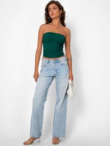 Femmes bustier bustier bustier basique dos nu sans manches Bandeau sortant haut court mignon 2025 vêtements d'été - Product Image 5